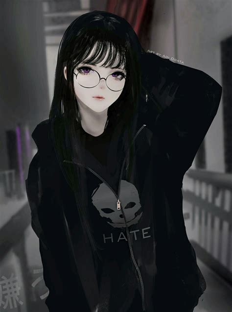 cute anime girl with dark hair maxipx