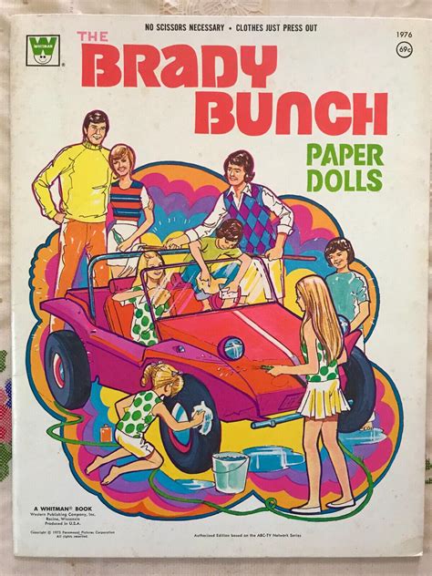 1973 Brady Bunch Paper Doll Book Uncut Complete Whitman Original 6