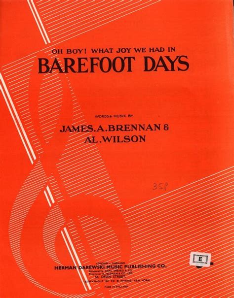 Oh Boy What A Joy We Had In Barefoot Days Song Only £800