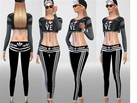 The Sims Resource Adidas Sports Low Rise Leggings With Transparency