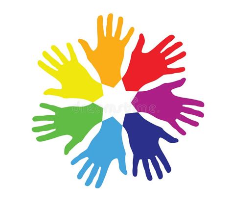 Multicolor Diversity Hands Circle Stock Vector Illustration Of