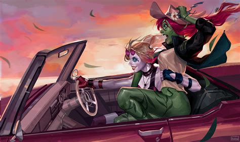 Poison Ivy Harley Quinn Superheroes Hd K Artist Artwork Digital Art Hd Phone Wallpaper