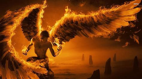 Fiery Angel Beautiful Digital Male Angel Hd Wallpaper Pxfuel