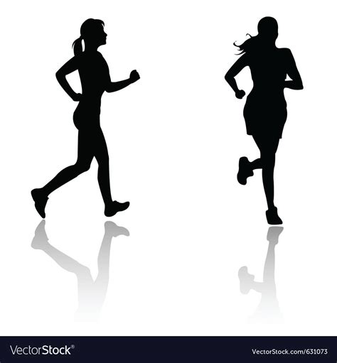 Silhouette Run Woman Royalty Free Vector Image