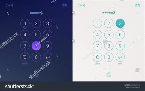 Interface Enter Passcode Lock Screen Login Stock Illustration