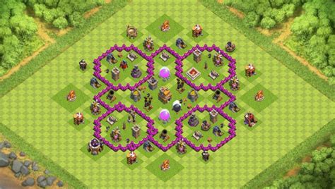 This town hall 7 coc base layout can be used for farming loot/resources as well as for trophy pushing. Best Base for Town Hall 7 Clash of Clans | TH7 COC Best Base