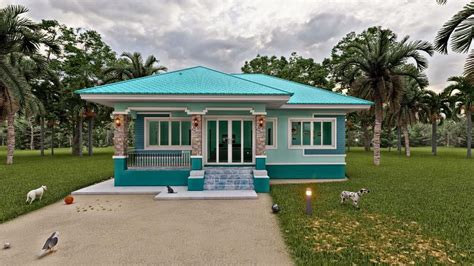 Elevated Bungalow House Design In Blue Shades Pinoy Eplans