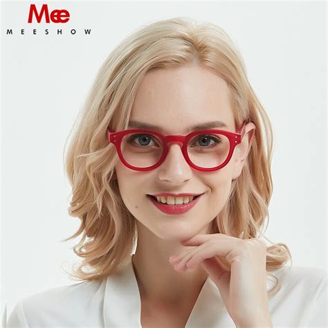 Meeshow Trendy Reading Glasses Women Red Glasses Frame Europr Eye Glasses With Flex Diopter