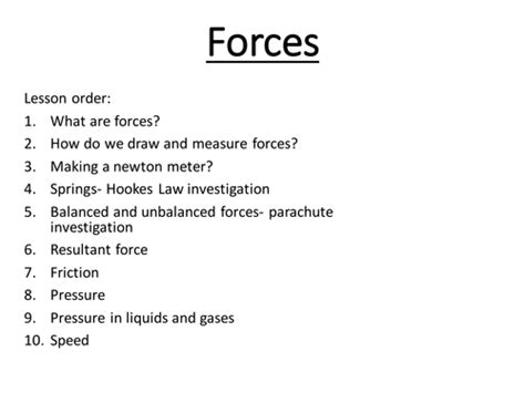 Year 7 Forces Full Set Of Lessons For Forces Topic By Rebeccamtimms