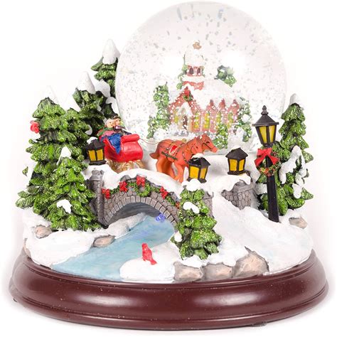 Werchristmas 30 Cm Santa Scene Musical Animated Snow Globe Christmas