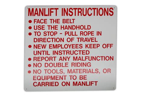 Manliftsafetysigns3 Belt Manlift Sales Equipment Parts And Service