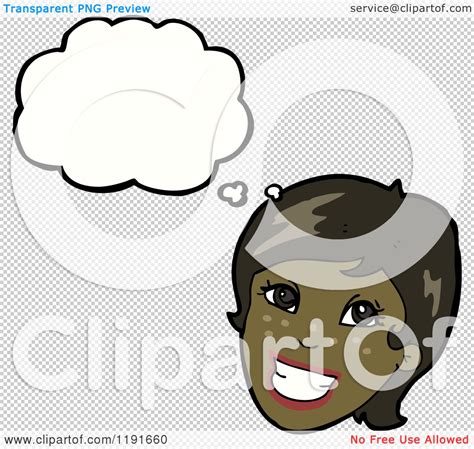 cartoon of a black woman thinking royalty free vector illustration by lineartestpilot 1191660