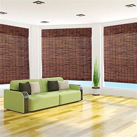 Arlo Blinds Java Vintage Light Filtering Bamboo Roman Shade With