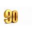 Ninety 3d Illustration Golden Number 90 On White And Copy Space 