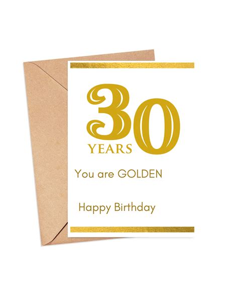 Printable Birthday Cards 30th Printable Cards
