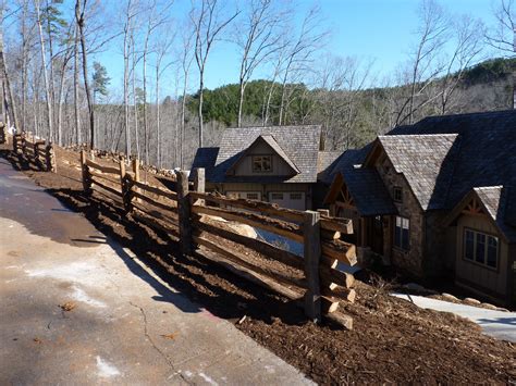 Love the style of this below information will help you to get some more though about the subject made with naturally split northern white cedar and designed to your size requirements fence. Split Rail Fence completed installation | House styles ...
