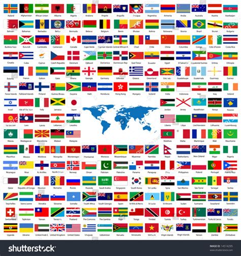complete set of flags of the world sorted alphabetically with official colors and details stock