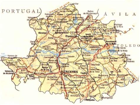 Mapa De La Provincia De Cáceres Tamaño Completo