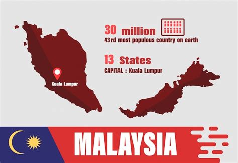 Premium Vector Malaysia Map Vector Number Of Population And World