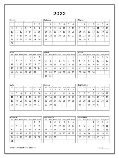 Calendario 2022 Para Imprimir “63ld” Michel Zbinden Es