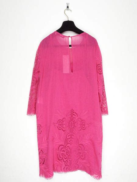 Stella Mccartney Pink Linen Floral Embroidered Long Sleeve Dress It4