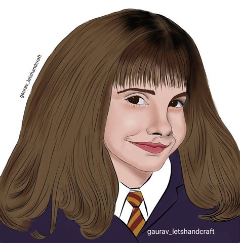 Digital Illustration Of Emma Watson As Ms Hermione Granger Of Harry