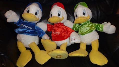 Disney Store Huey Dewey And Louie Plush Lot Set With Tags 10 Sitting
