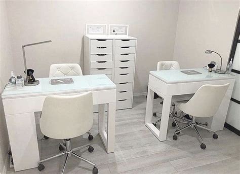 A wide variety of nail tech desk options are available to you, such as specific use. Small nail station set up idea | Home beauty salon, Nail ...