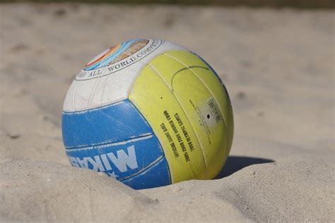 Ball On Sand Beach Volleyball Free Image Download