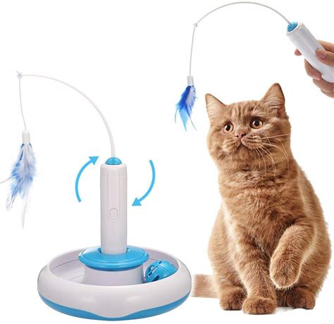 Focuspet Cat Interactive Toys Electric Rotate Feather Toys Spinning
