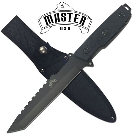 New 12 Black Fixed Blade Full Tang Tactical Fighting Combat Knife