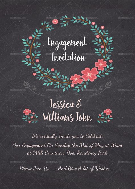 Engagement Invitation Card Design Template In Word Psd Publisher