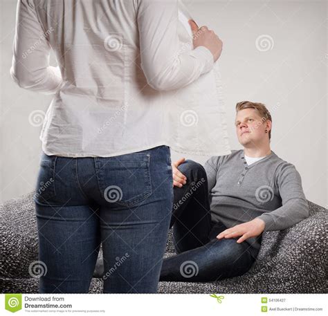 striptease stock image image of casual couch eroticism 54106427