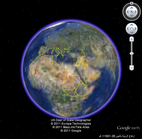 يمكنك مشاهدة الارض من الاقمار الصناعية إجراء عمليات بحث محلية في البرنامج ، مع وجود رموز على الخريطة وعرض على الجانب يعرض نتائجك. مدونة عمل: برنامج جوجل ايرث Google Earth 6.3.0.4738 Beta