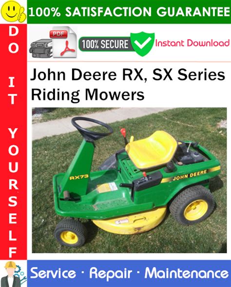 John Deere Rx Sx Series Riding Mowers Service Repair Manual Pdf Download Tradebit