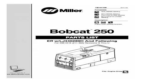 miller bobcat 250 parts manual pdf