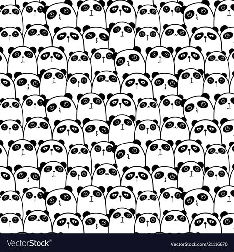 Cute Panda Pattern Background Royalty Free Vector Image