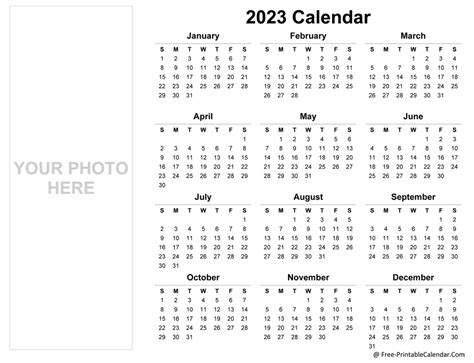 2023 Photo Calendar Templates