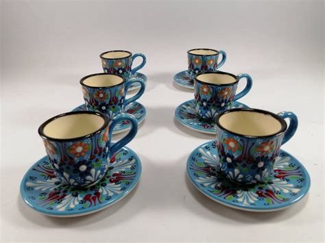 Turkish Coffee Cups Coffee Set Ceramic Coffee Set Pottery Coffee