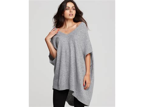 Dkny Oversized V Neck Sweater In Gray Lyst