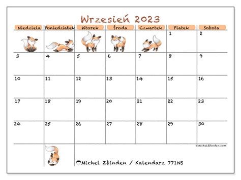 Kalendarz Wrzesień 2023 Do Druku “771ns” Michel Zbinden Pl