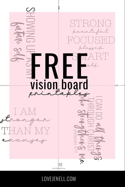 2019 Reflection Free Vision Board Printable Lovejenell Free