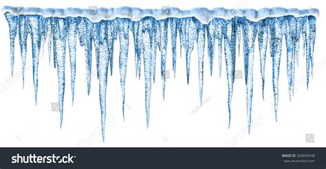 Set Isolated Icicles Three Dimensional Icicles On White Background