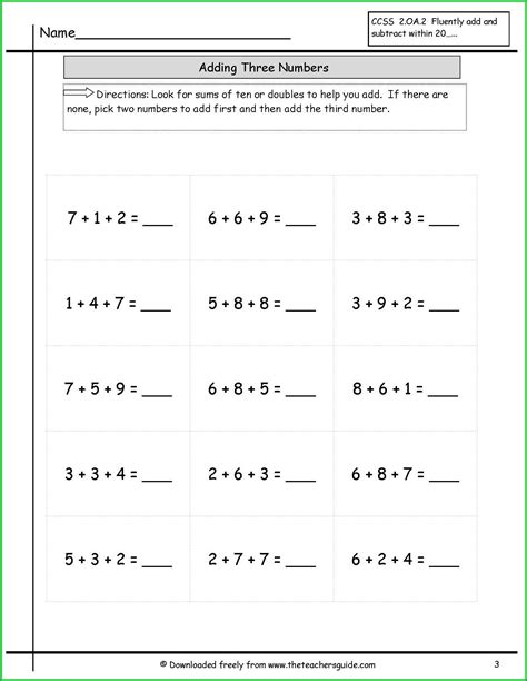 Addition And Subtraction Of Whole Numbers Worksheets
