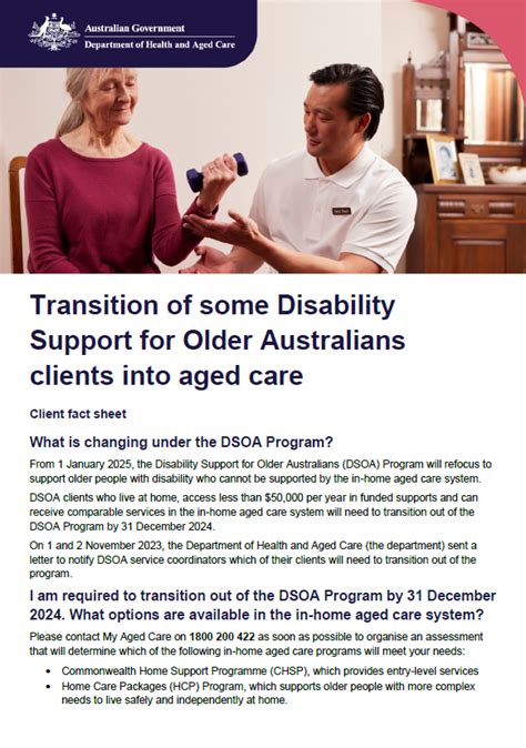 Transition Of Some Disability Support For Older Australians Clients