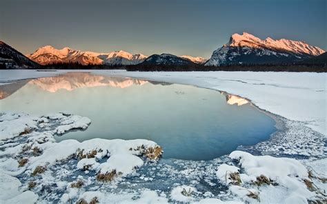 Vermillion Lakes And Mount Rundle Mountain In Canadas Banff National