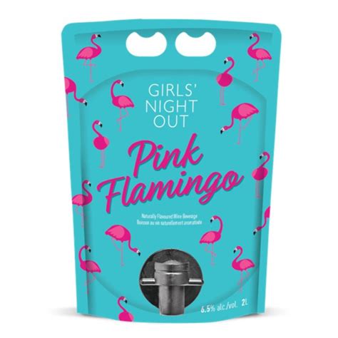 girls night out pink flamingo 2l pouch