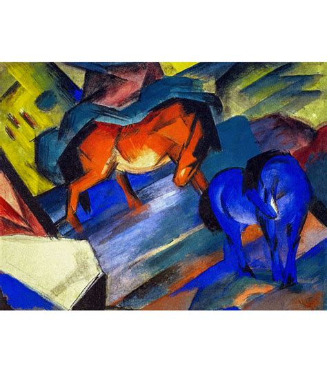 Giclée Print On Canvas Franz Marc Red And Blue Horse