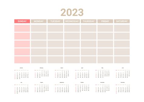 Planner English Calendar Of 2023 Year Template Daily Schedule Calender