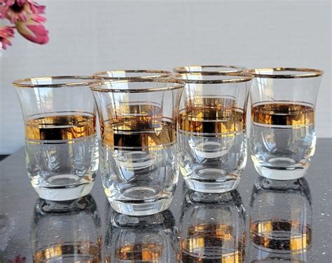 Pasabahce Turkish Tea Glasses With Gold Trim Set Of Etsy